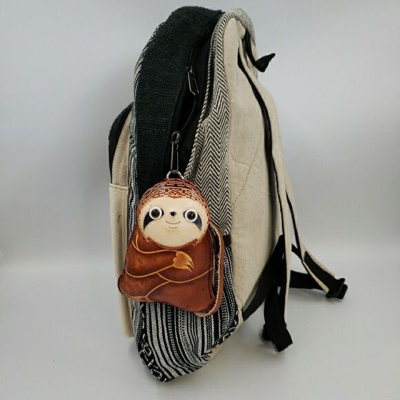 Sloth Leather Wristlet Wallet Handmade Cute Lazy Animal Zip Coin Purse Fun Gift - Picture 11 of 12